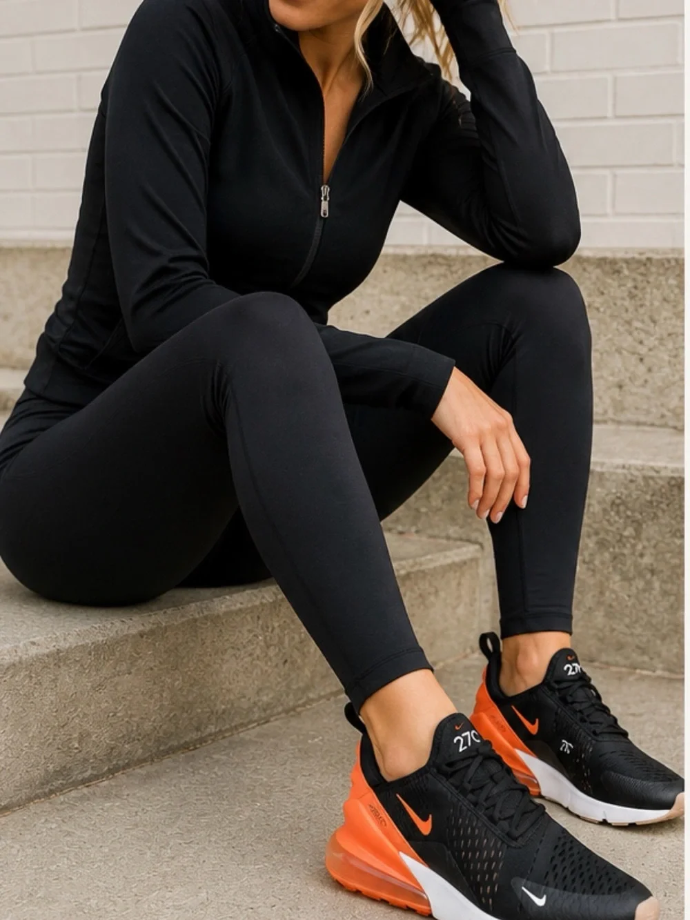 Nike Air Max 270 Running Sneakers Orange Swoosh Classic Logo Trainers